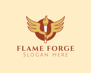 Torch Flame Wings logo design