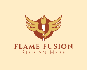 Torch Flame Wings logo design