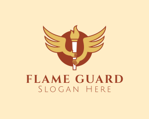 Torch Flame Wings logo design