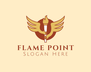 Torch Flame Wings logo design