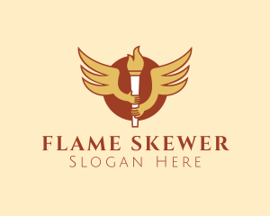 Torch Flame Wings logo design