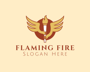 Torch Flame Wings logo design