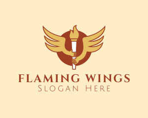 Torch Flame Wings logo design