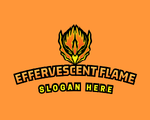 Flaming Phoenix Bird logo design