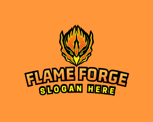 Flaming Phoenix Bird logo design