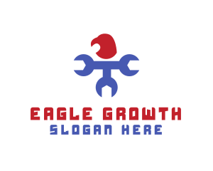 Mechanical Wrench Eagle logo design