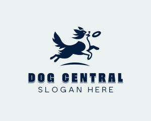 Pet Dog Frisbee logo design