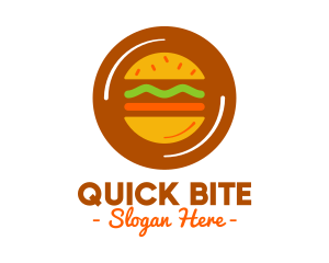 Round Burger Plate logo design