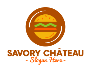 Round Burger Plate logo design