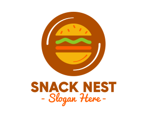 Round Burger Plate logo design