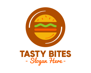 Round Burger Plate logo design