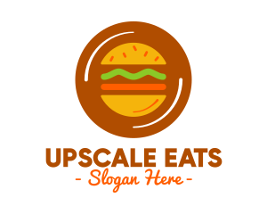 Round Burger Plate logo design