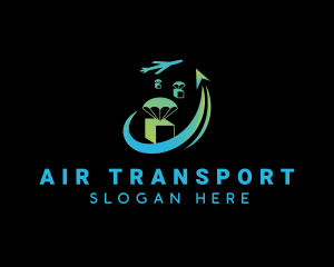 Airplane Package Drop Logistics logo design