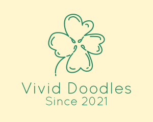 Clover Leaf Doodle logo design