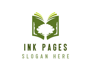 Tree Book Library logo design