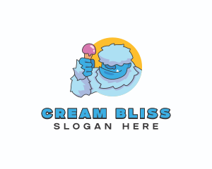 Yeti Sundae Dessert logo design