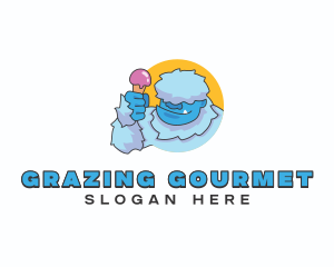 Yeti Sundae Dessert logo design