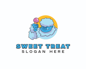 Yeti Sundae Dessert logo design