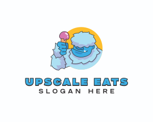 Yeti Sundae Dessert logo design