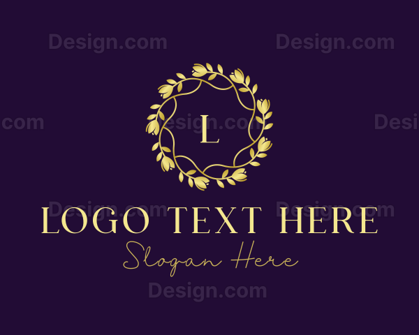 Elegant Floral Wreath Logo