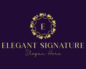 Elegant Floral Wreath logo design