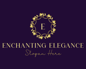 Elegant Floral Wreath logo design