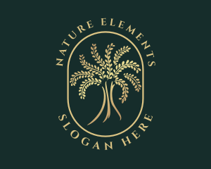 Natural Golden Tree logo design