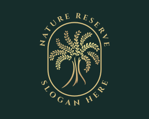 Natural Golden Tree logo design