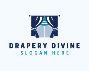 Window Curtain Drapery logo design