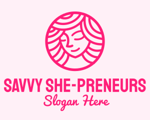 Pink Woman Wellness logo design