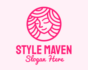 Pink Woman Wellness logo design