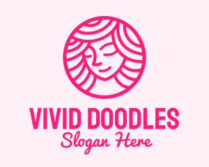 Pink Woman Wellness logo design