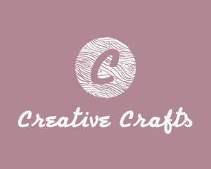 Cursive Wooden Crafts logo