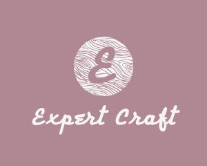 Cursive Wooden Crafts logo design