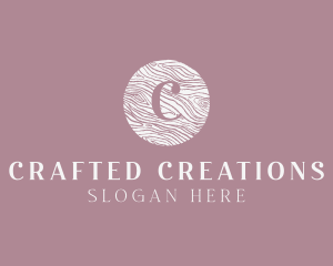 Cursive Wooden Crafts logo design