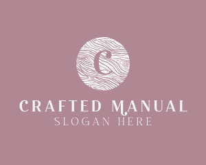 Cursive Wooden Crafts logo design