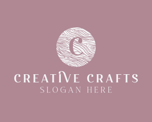 Cursive Wooden Crafts logo design