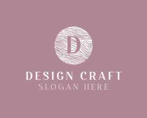 Cursive Wooden Crafts logo design