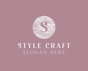 Cursive Wooden Crafts logo design