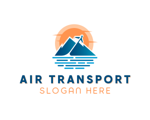 Mountain Airplane Travel  logo design