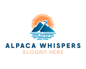 Mountain Airplane Travel  logo design