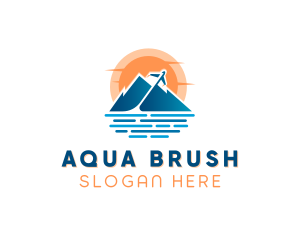 Mountain Airplane Travel  logo design