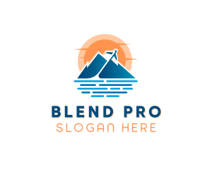 Mountain Airplane Travel  logo design