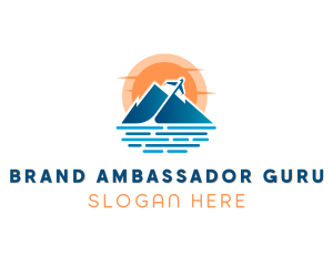 Mountain Airplane Travel  logo design