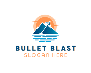 Mountain Airplane Travel  logo design