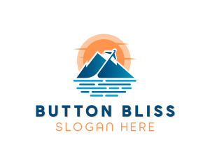 Mountain Airplane Travel  logo design