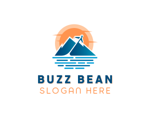 Mountain Airplane Travel  logo design