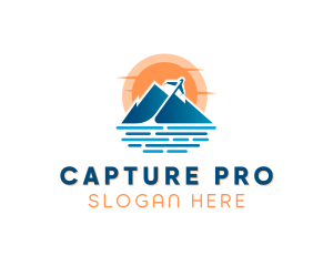 Mountain Airplane Travel  logo design