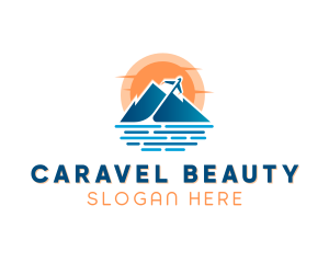 Mountain Airplane Travel  logo design