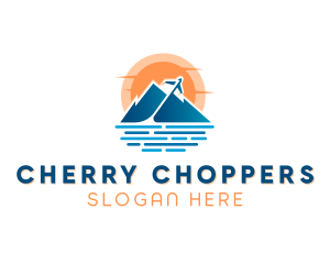 Mountain Airplane Travel  logo design